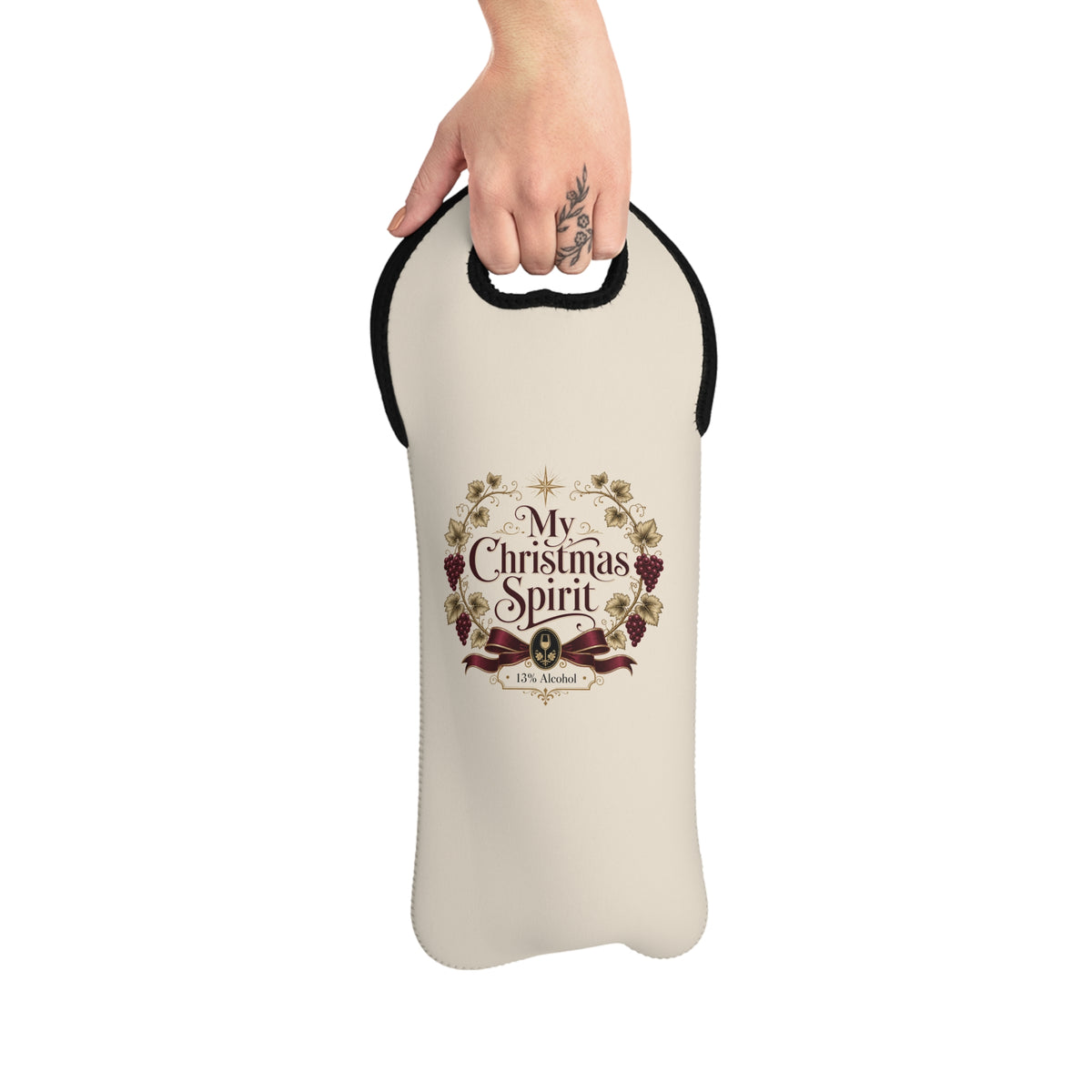 My Christmas Spirit Wine Tote Bag