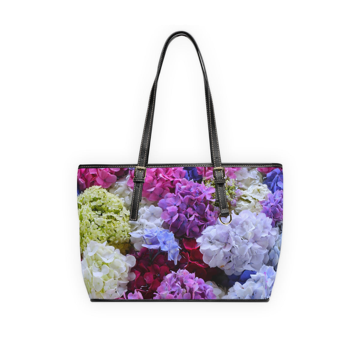 Hydrangea Bloom -- PU Leather Shoulder Bag