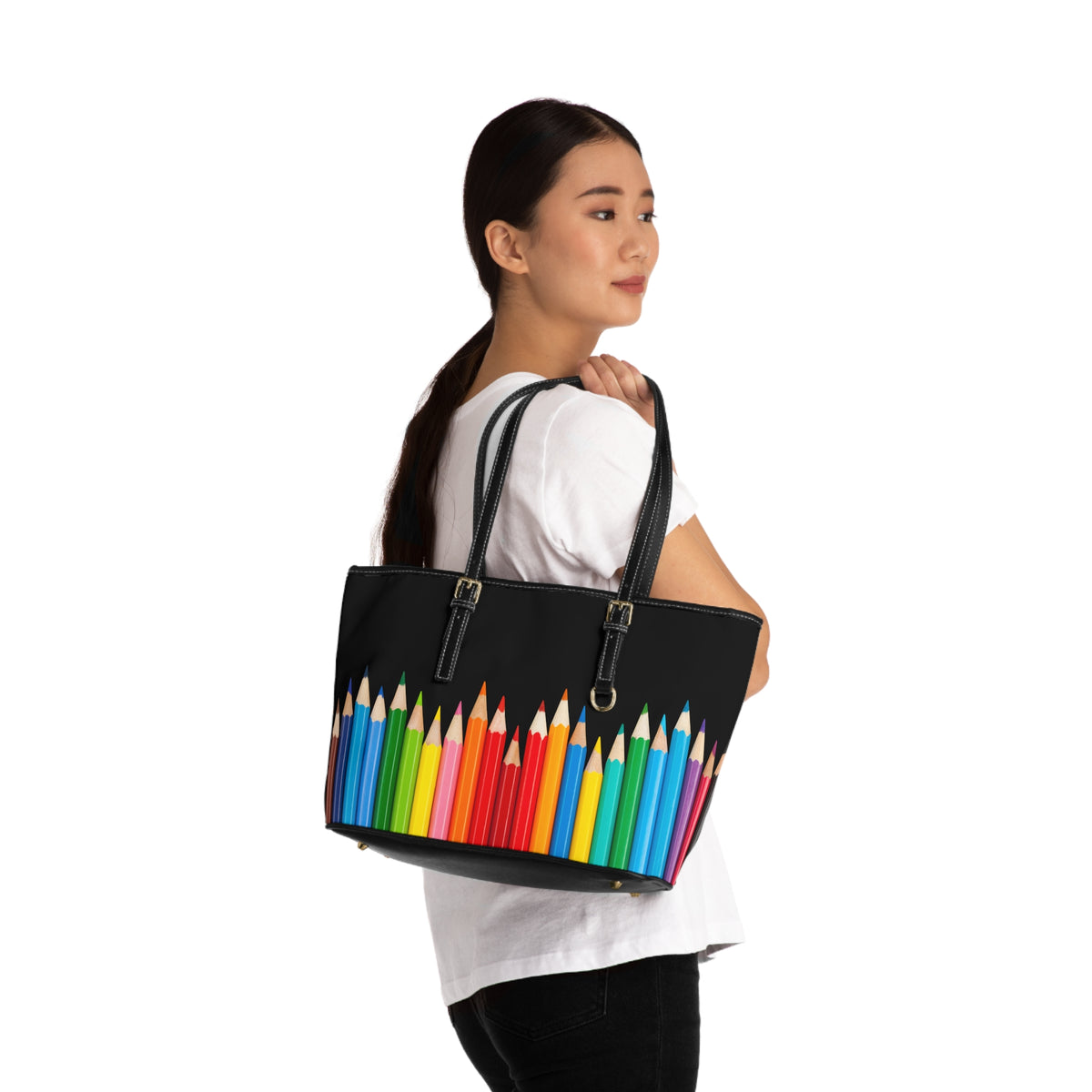 Colorful Colored Pencils Print Tote Bag | Art Supplies