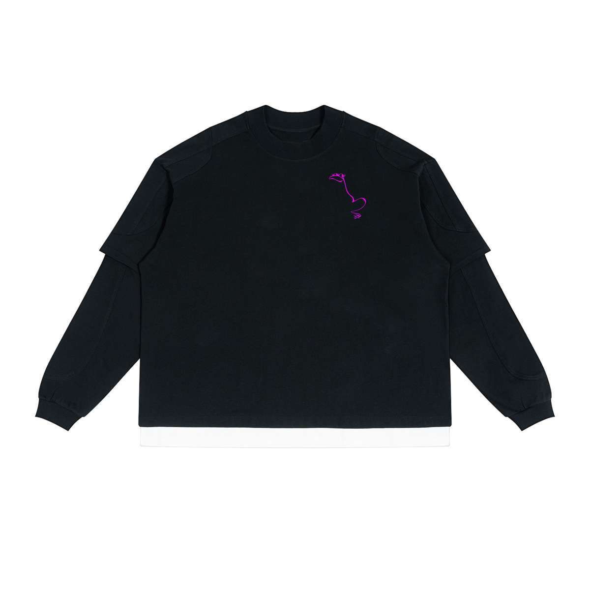 Unisex Paneled Layer Color Block T-Shirt