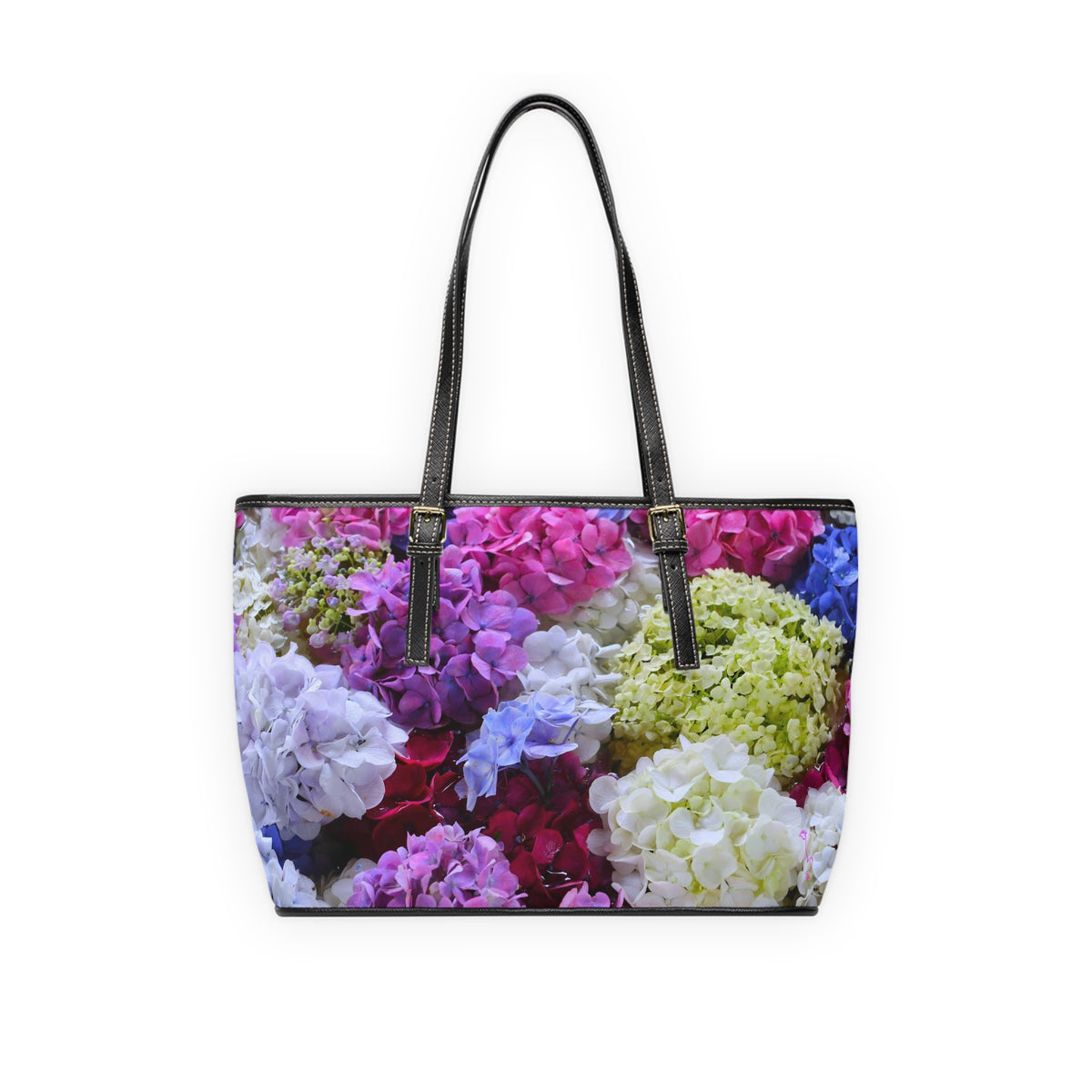 Hydrangea Bloom -- PU Leather Shoulder Bag