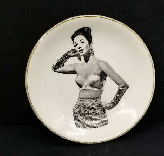 "I dreamed I was a real dish in my Maidenform Bra" - A Plate from the 1960's