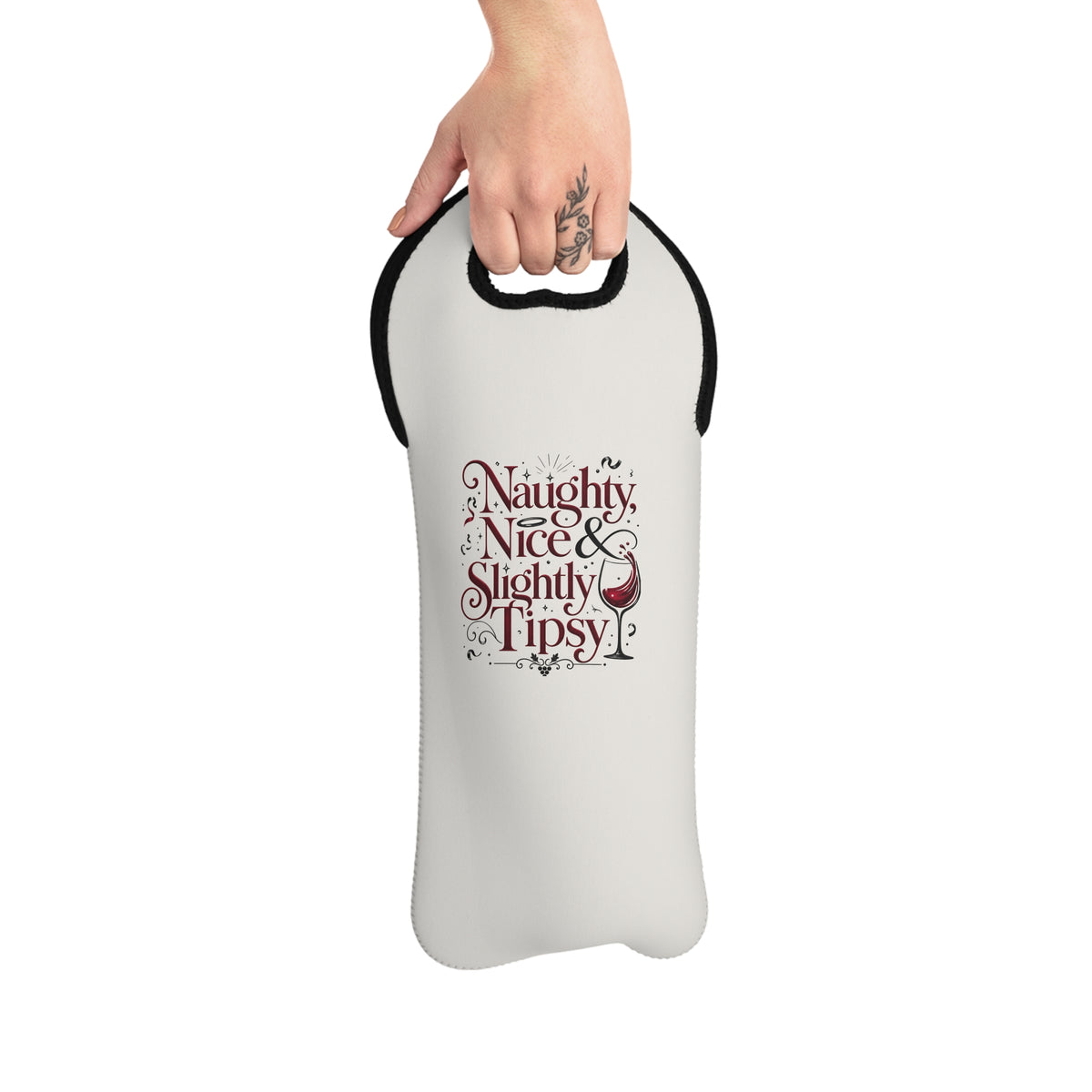 Wine Tote — "Naughty, Nice & Slightly Tipsy" Holiday Wine Bag