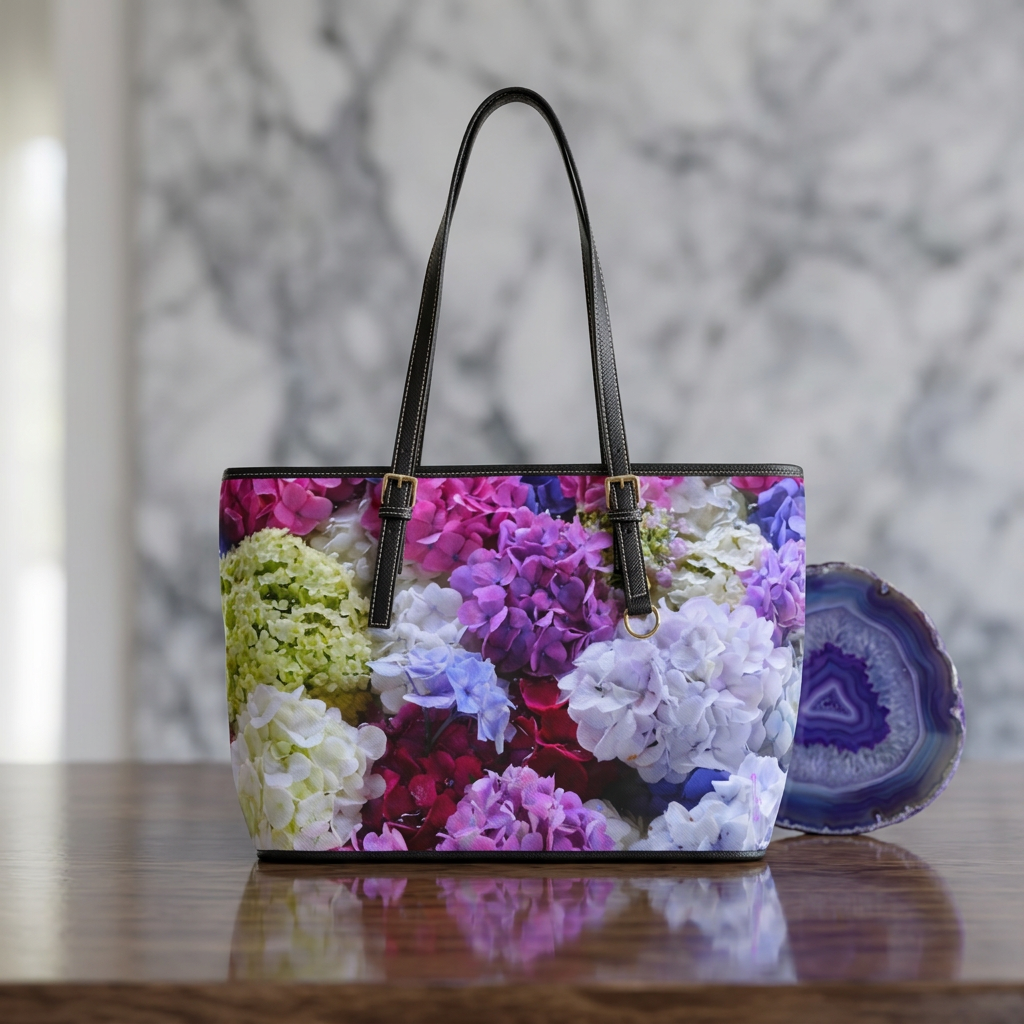 Hydrangea Bloom -- PU Leather Shoulder Bag