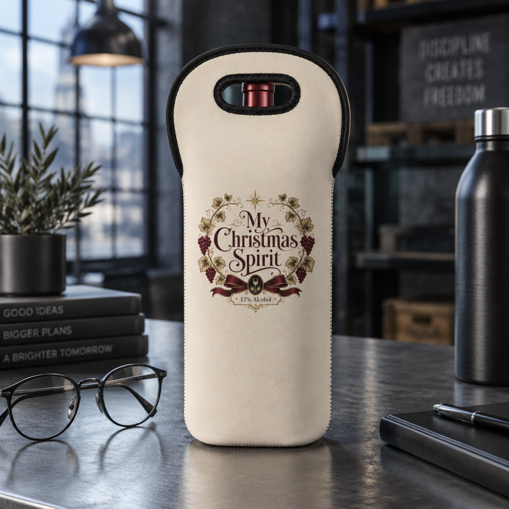 My Christmas Spirit Wine Tote Bag