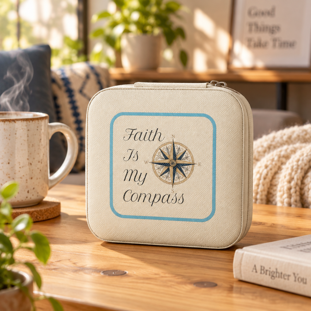 Faith Is My Compass Jewelry Travel Case