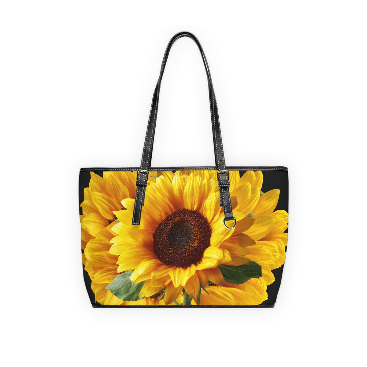 Sunflower - PU Leather Shoulder Bag - Bright Floral Tote for Everyday & Gifts