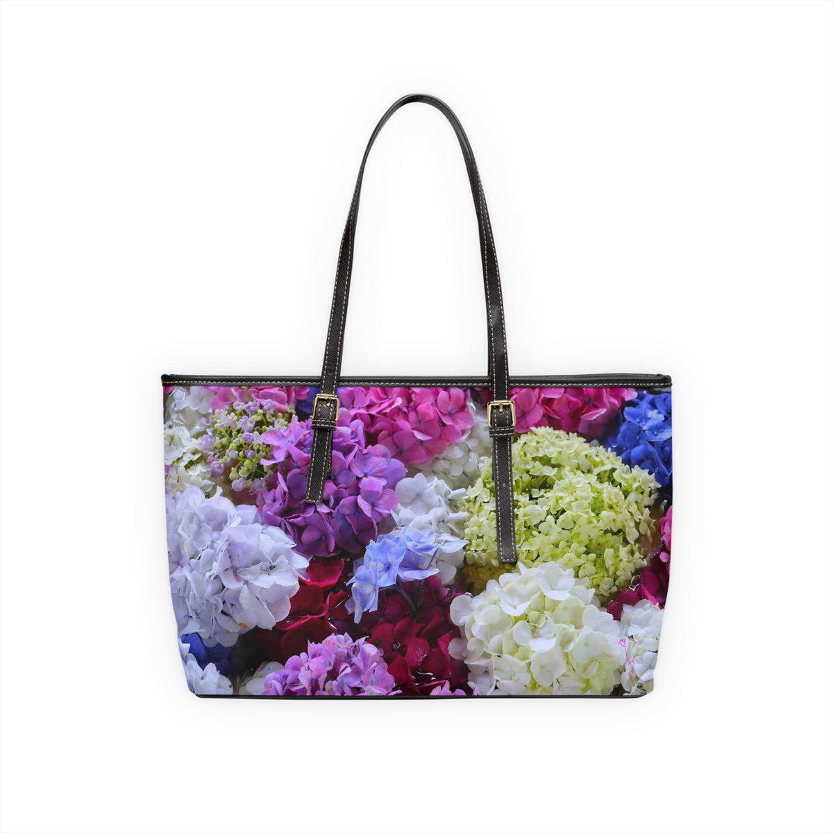 Hydrangea Bloom -- PU Leather Shoulder Bag