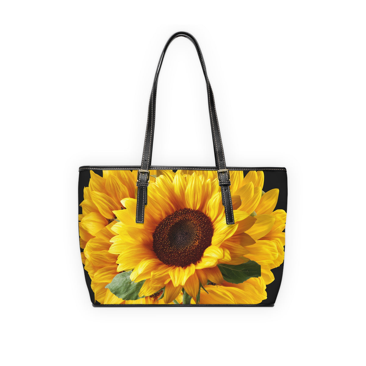 Sunflower - PU Leather Shoulder Bag - Bright Floral Tote for Everyday & Gifts