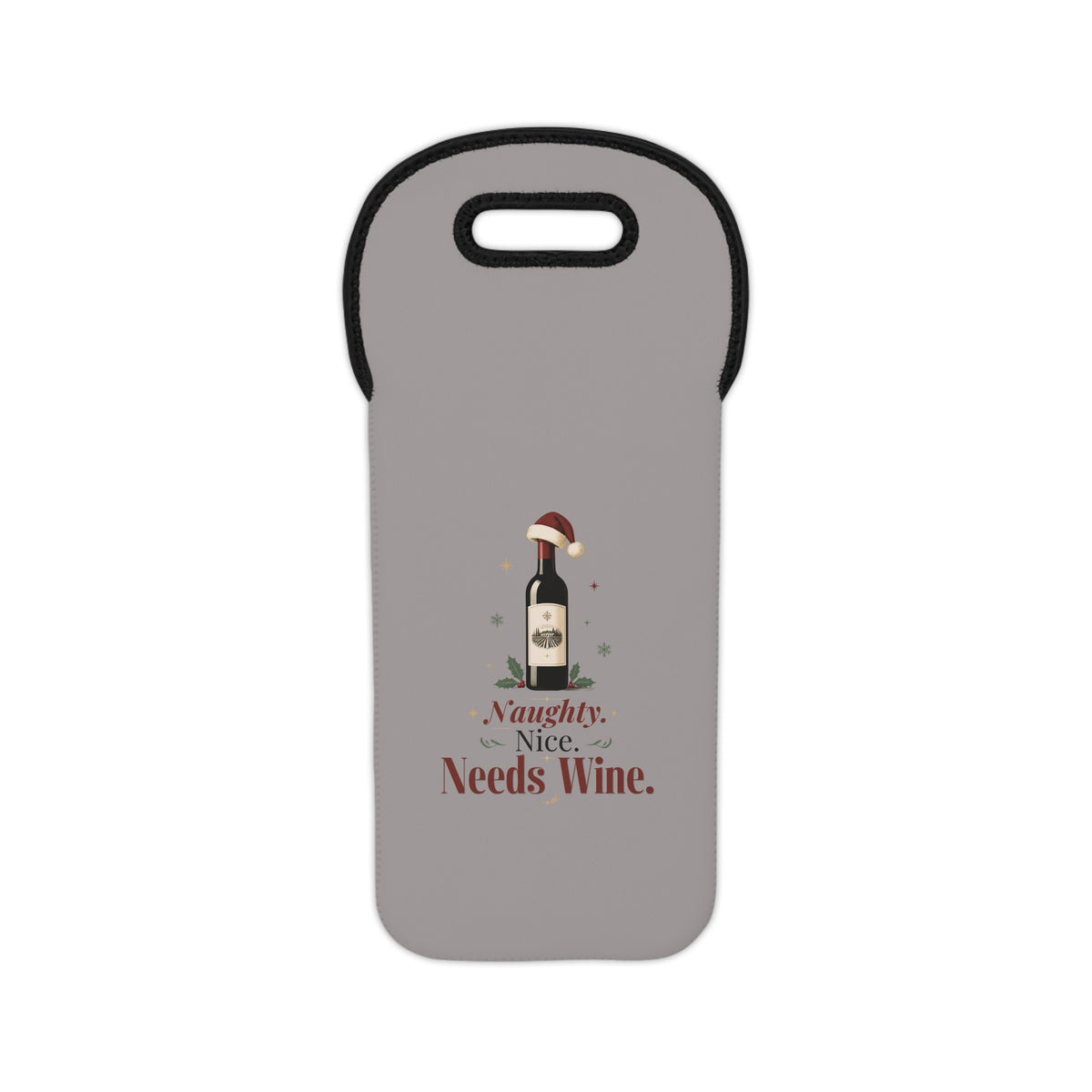 Naughty Nice Needs Wine Wine Tote Bag | Christmas Gift Design