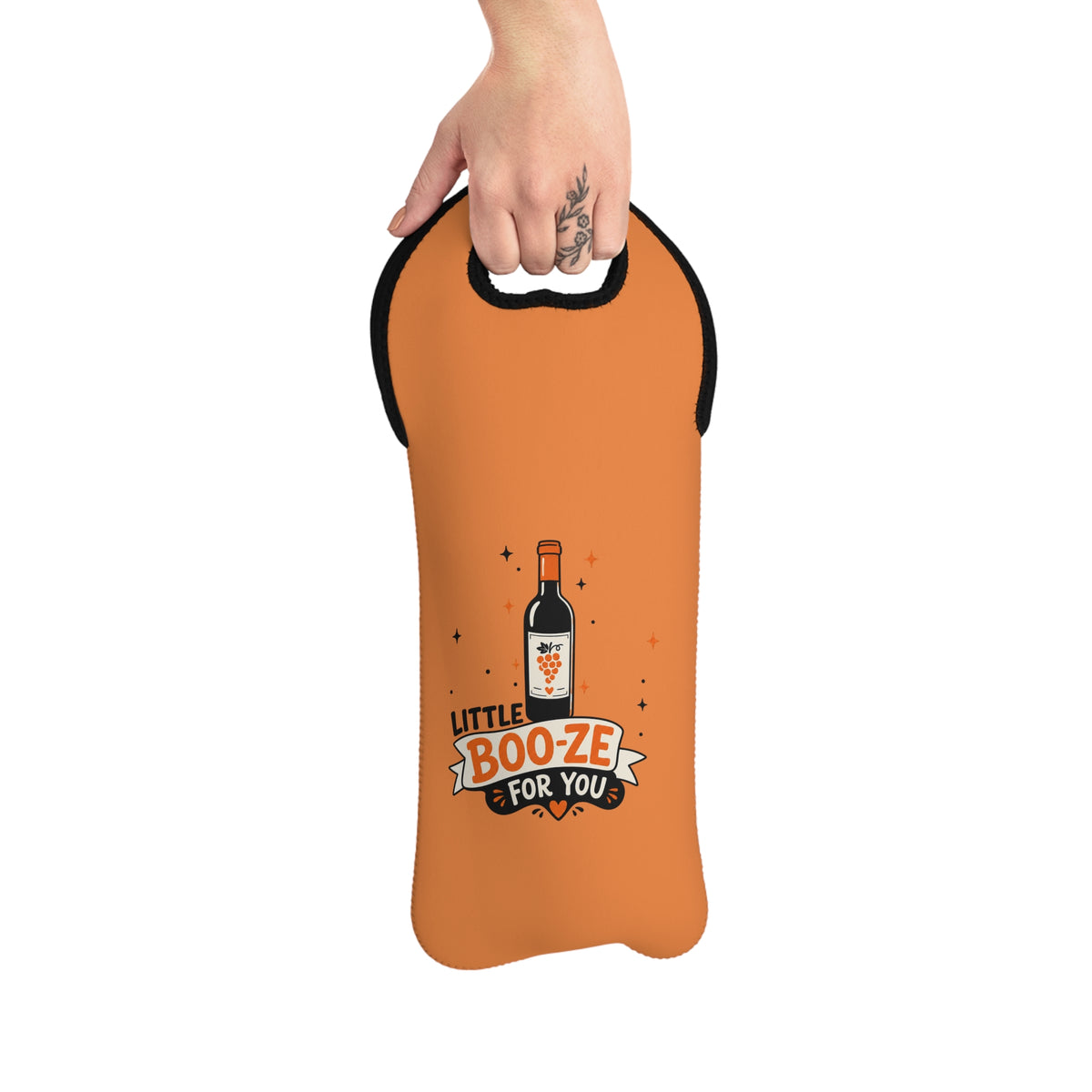 Wine Tote - "Little Boo-ze For You" Halloween Wine Carrier | Neoprene Bottle Gift Bag